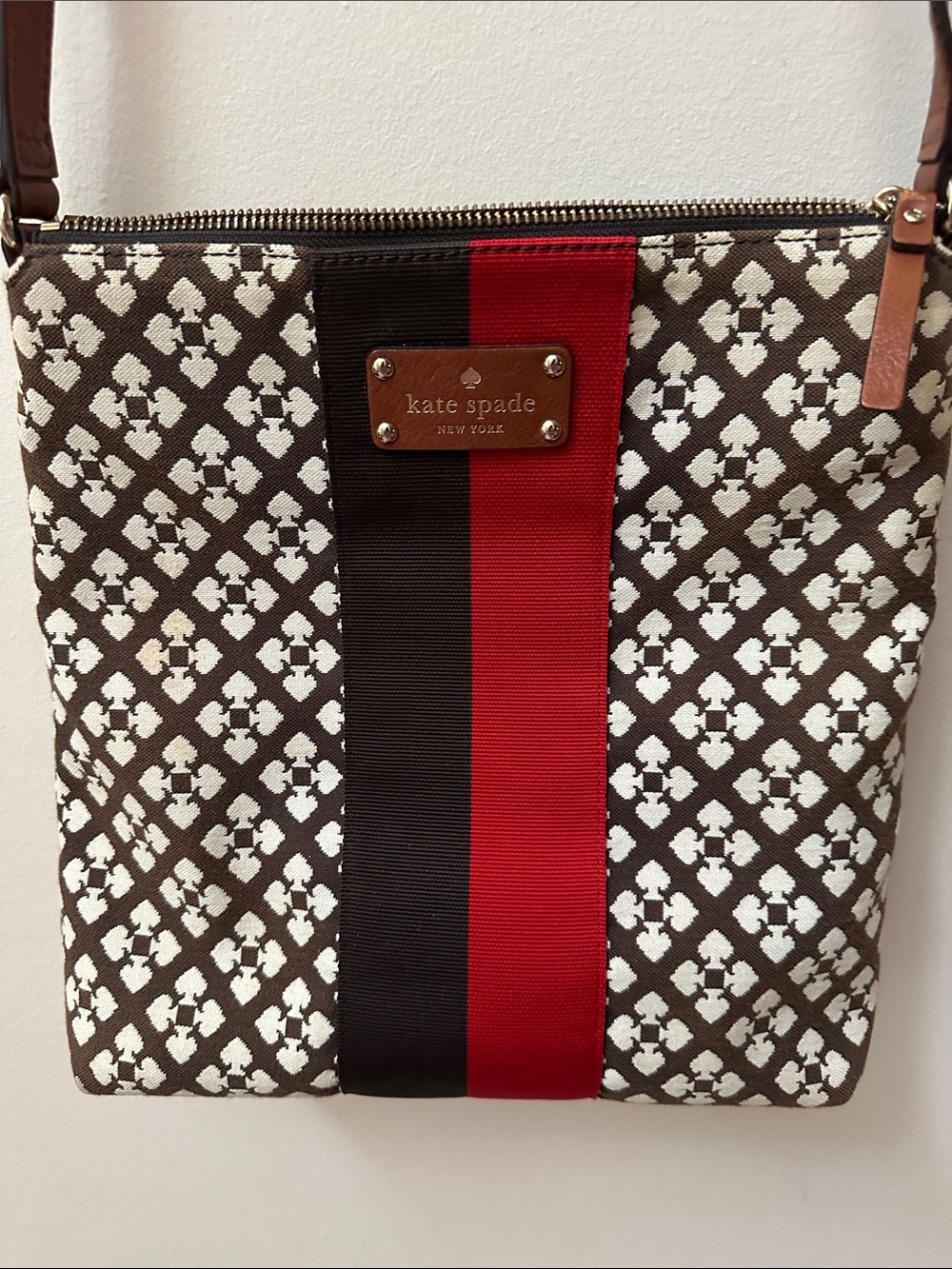 kate spade Victoria Black and Red Crossbody